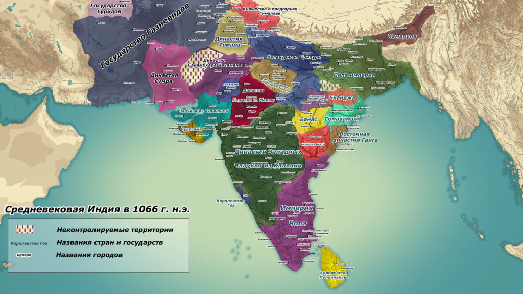 Карты по истории Индии, Средневековая Индия карта.