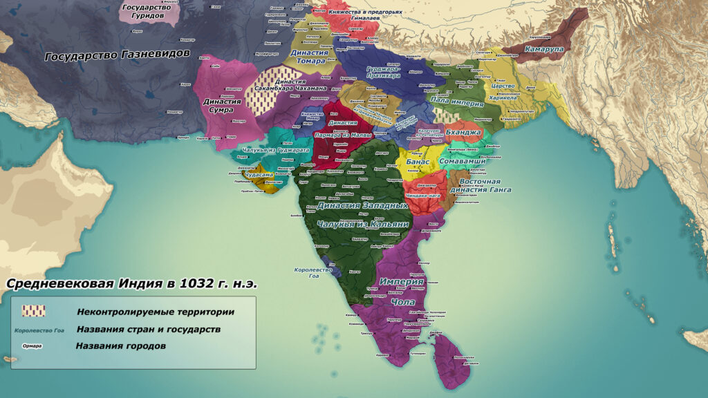 Карты по истории Индии, Средневековая Индия карта.