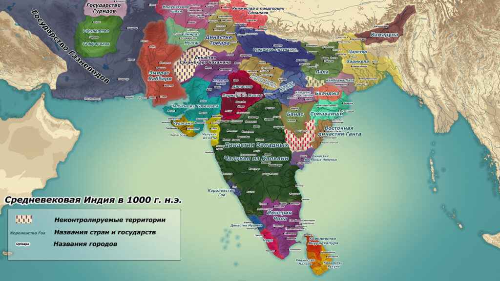 Карты по истории Индии , Средневековая Индия карта.