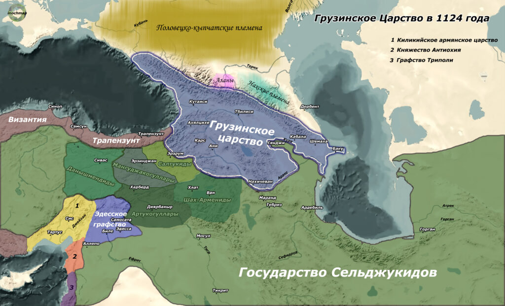 Давид IV Строитель Карта